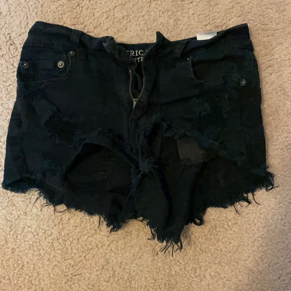 American Eagle: High rise festival (stretch) shorts. Color:Black. Size: US 0